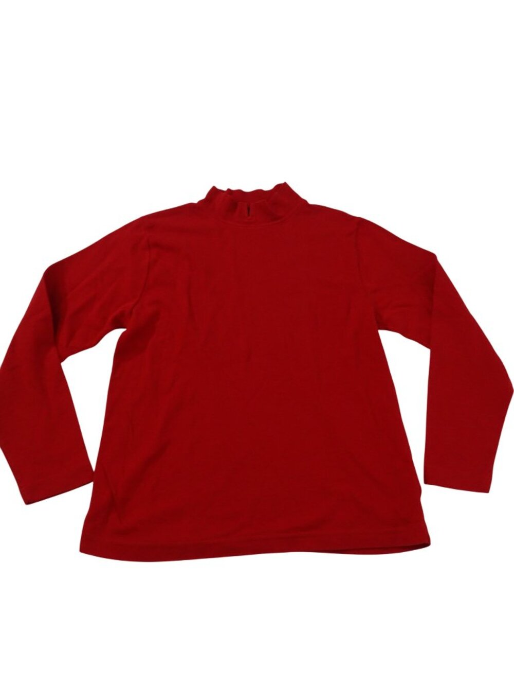 Northern Isles Women Red Mock Neck Long Sleeve Knit Top Shirt Size M Casual
